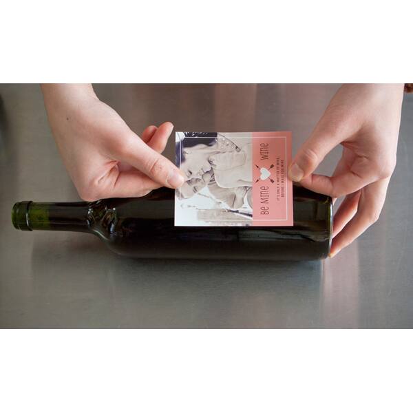 Glazen fles en wijnsticker A4