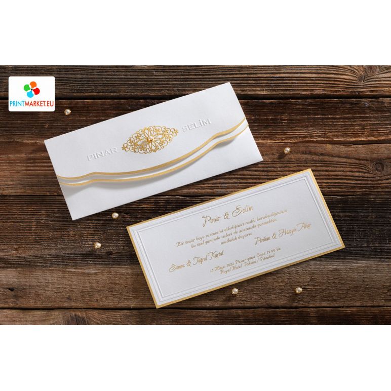 Couper et plier sur mesure, carte de mariage en relief - Erdem 50579