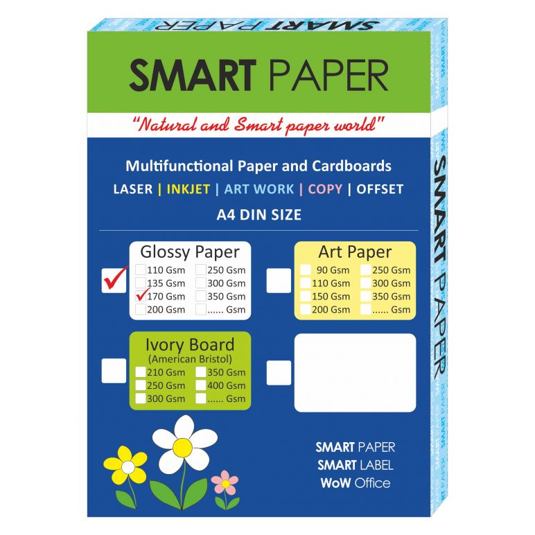 Coated Paper, A4 Size, 170 Grams Thickness, 100 Pieces