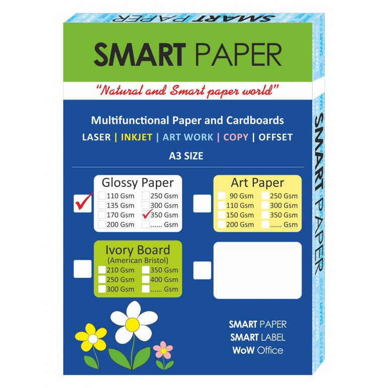 Coated Paper, A3 Size, 350 Grams Thickness, 100 Pieces