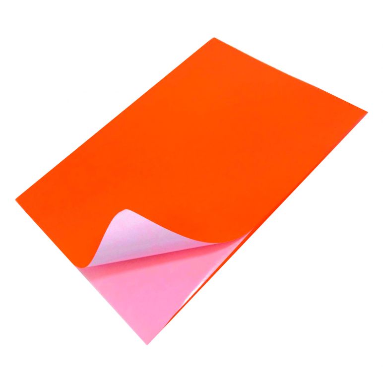 Fluorescerende oranje sticker A4