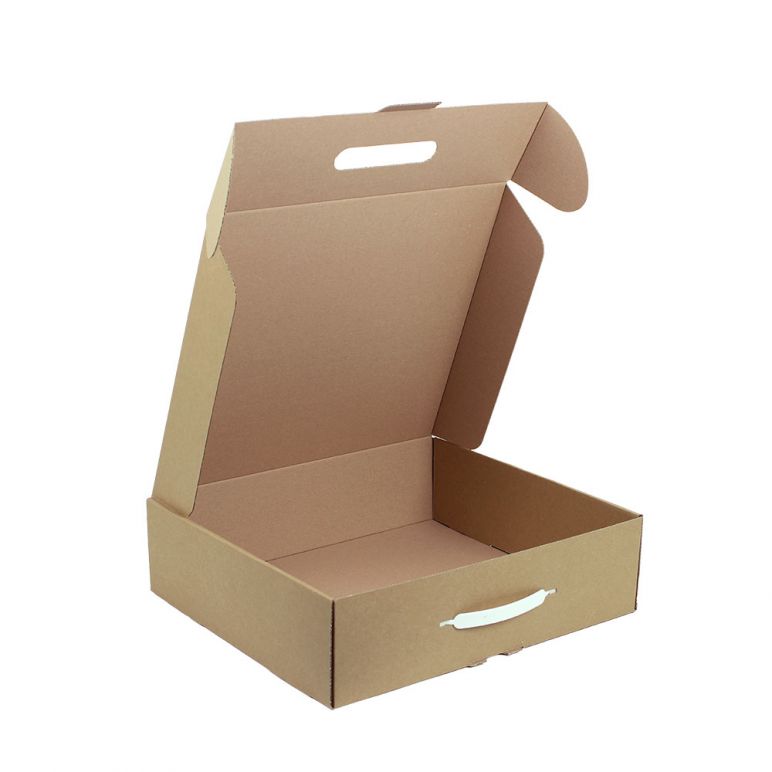 Cardboard Bag Box With Plastic Handle 37x32x10 cm