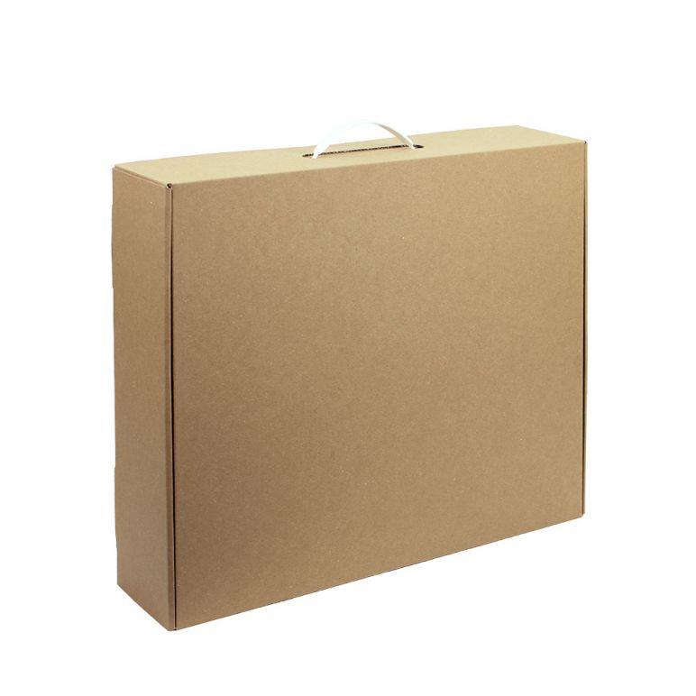 Kartonbeutel Box Mit Kunststoffgriff 37x32x10 cm