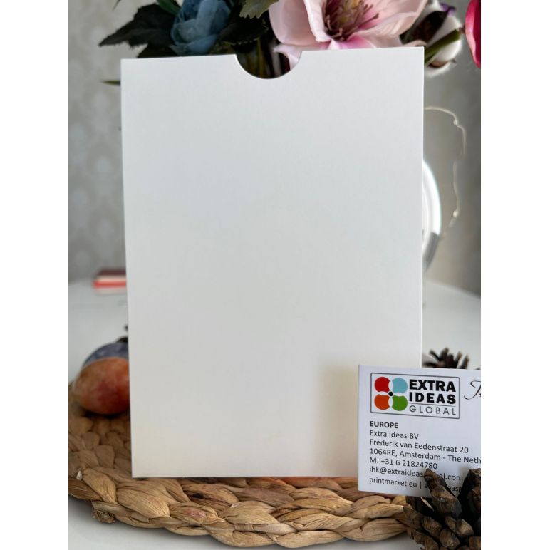 14 x 20 cm, luxuriöser Karton, Modellumschlag mit offenem Mund - cremefarbener Umschlag
